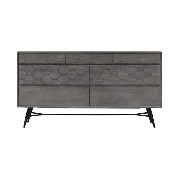 Armen Living Makena 6 Drawer Dresser in Gray Acacia Wood LCMKDRTG - main